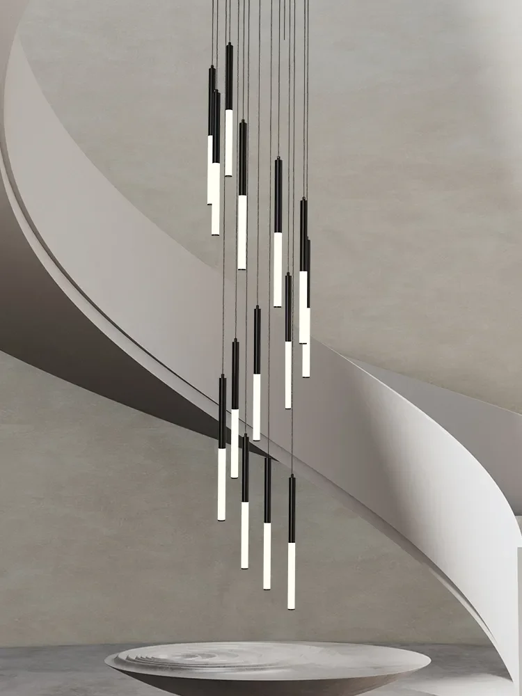 Interior Design Youtube - Moderne LED creatieve zwarte ronde buis