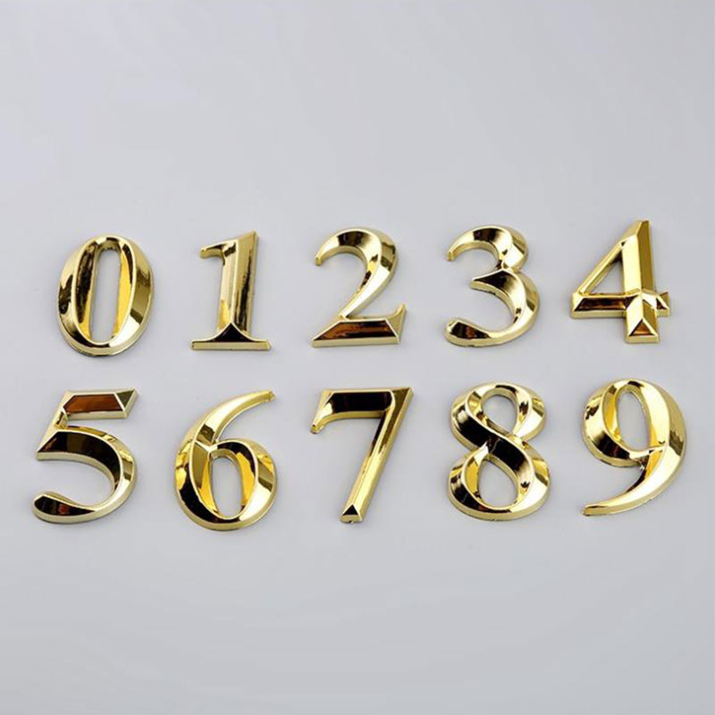 Interior Design Quotes - 1Pc Creatieve Gouden Deurnummer Nummers Stickers