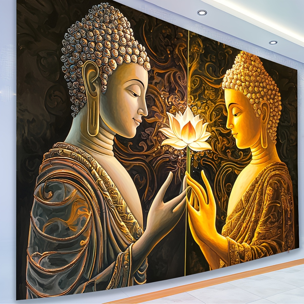 Interior Design Zen Style - Boeddha Lotus Wandtapijt Spirituele Kunst Decor