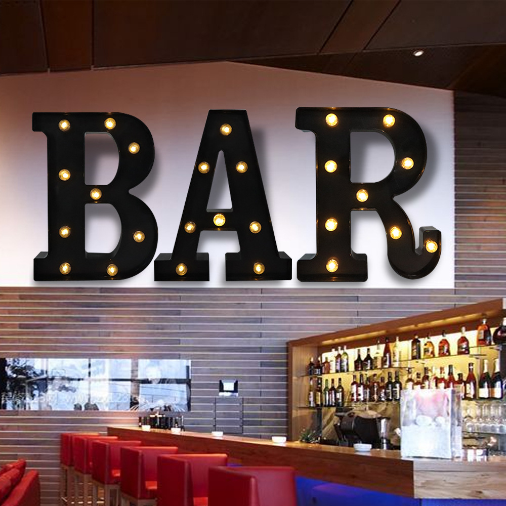 22cm LED-lichtletters Zwart al - Interior Design Quotes recensie en prijs