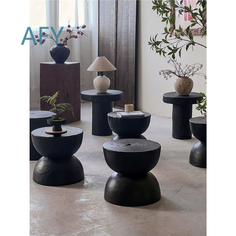 Gecarboniseerde houten kruk vo - Interior Design Zen Style recensie en prijs