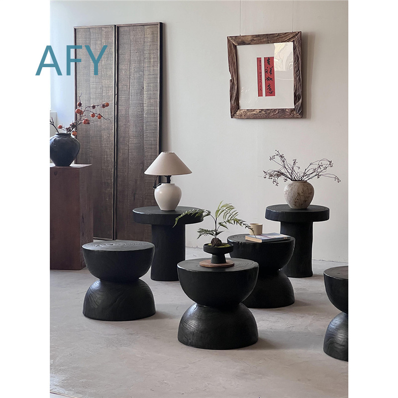 Gecarboniseerde houten kruk vo - Interior Design Zen Style recensie en prijs