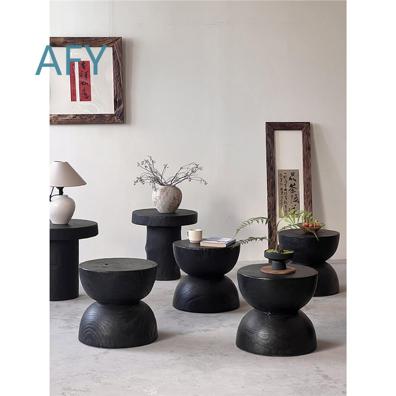 Gecarboniseerde houten kruk vo - Interior Design Zen Style recensie en prijs