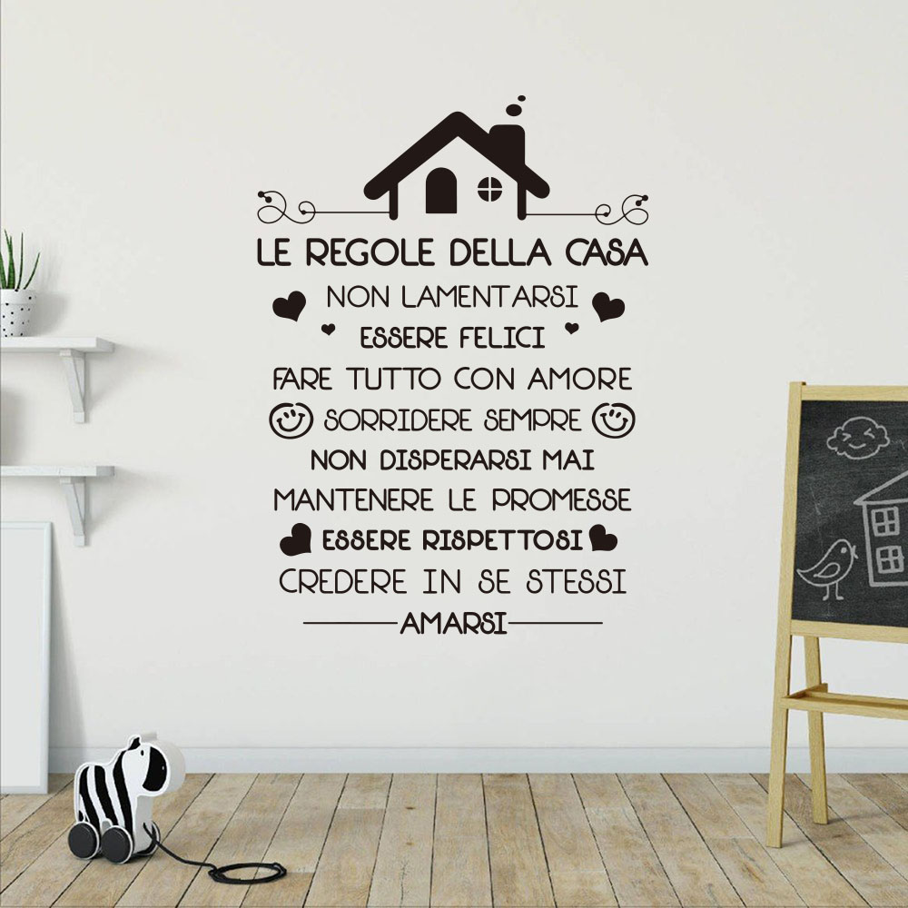 Italiaanse huisregels muurtatt - Interior Design Quotes recensie en prijs